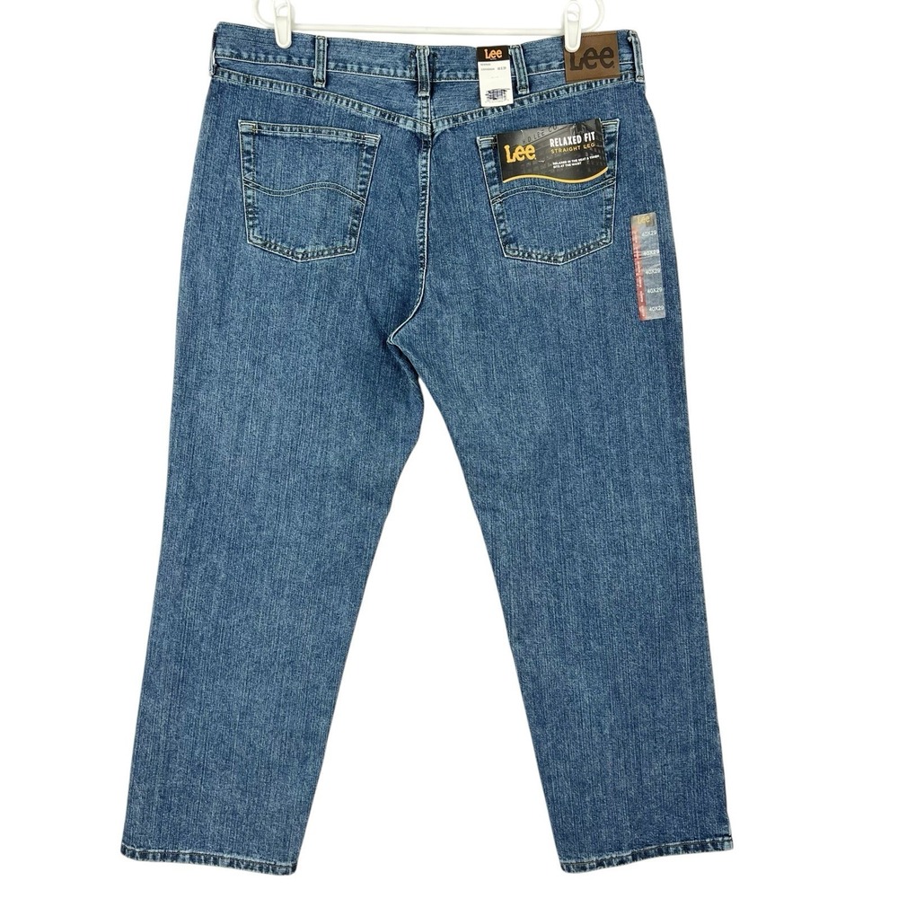 NWT Lee Men's Blue Denim Jeans Size 40x29 Relaxed Fit Straight Leg 100% Cotton